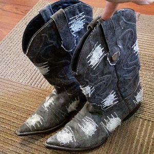 WILD WEST Los Altos Mens Denim Western Boots